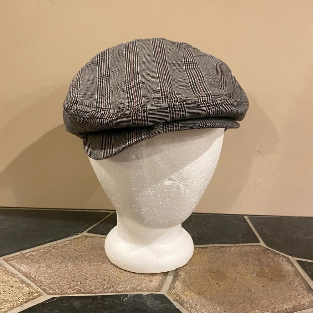 Y2K D&Y Glen Plaid Ivy Cap Black White Pink